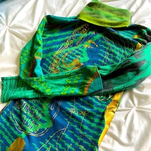 Desigual unique printed turtle neck long sleeve shirt